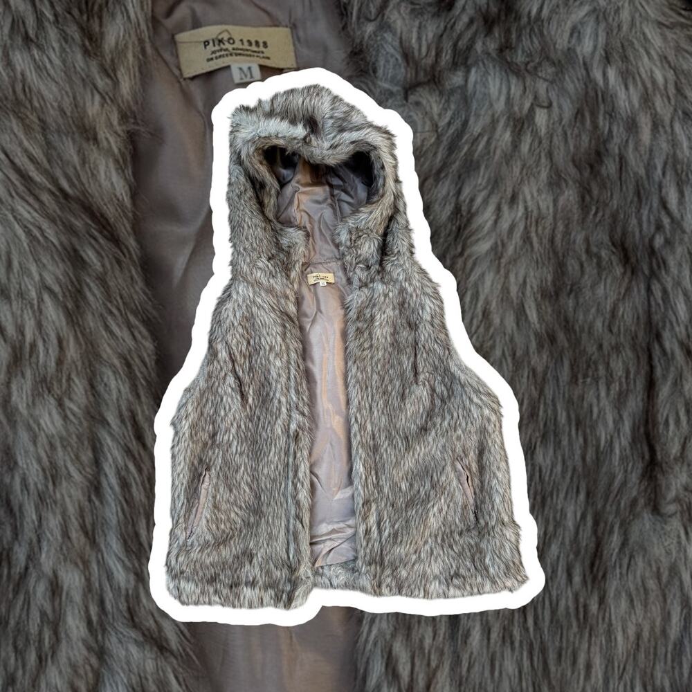 brown fur vest